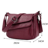 Red Autumn Bag Leather Handbags Women Bags Female Shoulder Messenger Bag