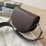 Vintage Leather Saddle Bag Women's Crossbody Handbag