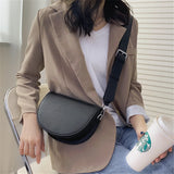 Vintage Leather Saddle Bag Women's Crossbody Handbag