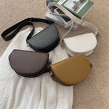 Vintage Leather Saddle Bag Women's Crossbody Handbag