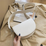 Vintage Leather Saddle Bag Women's Crossbody Handbag