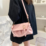 Retro Lady Flip-top Bag Soft Leather One Shoulder Bag Hand Bags For Women
