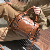 Retro Leisure Shoulder Bag Large Capacity Women Handbags Soft Leather Crossbody