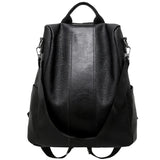 Retro PU Backpack Anti-Theft Waterproof High Capacity Student Bag