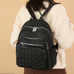 Quilted School Bag Small Backpack Purse for Women Girls Teenager Student