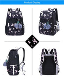 Girls Laptop Backpack USB School Bag Cat Backpack