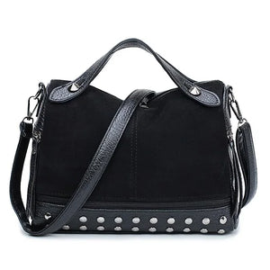 Rivet Style Crossbody Bag Vintage Leather Messenger Bag
