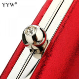 Red Silver Clutch Bag for Women Evening Party Wedding Purse