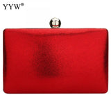 Red Silver Clutch Bag for Women Evening Party Wedding Purse