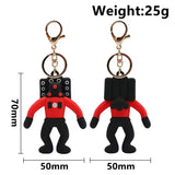 Skibidi Toilet Figure Keychain PVC Keyring Pendant Child Doll Birthday