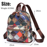 Small Vintage Leather Backpack College Rucksack Travel Bagpack