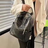 Small Pu Leather Woman Backpack Schoolbag for Teenage Girl Daypack