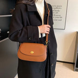 Solid Leather Crossbody Bag for Women Ladies Messenger Small Shoulder Bag