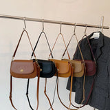 Solid Leather Crossbody Bag for Women Ladies Messenger Small Shoulder Bag