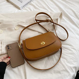 Solid Leather Crossbody Bag for Women Ladies Messenger Small Shoulder Bag