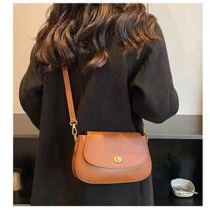 Solid Leather Crossbody Bag for Women Ladies Messenger Small Shoulder Bag