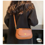 Solid Leather Crossbody Bag for Women Ladies Messenger Small Shoulder Bag