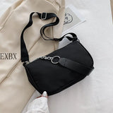 Vintage Nylon Chain Crossbody Bag Women Casual Shoulder Messenger Bags