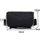 Vintage Nylon Chain Crossbody Bag Women Casual Shoulder Messenger Bags