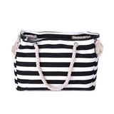 Stripe Shoulder Handbag Rough Striped Beach Bag