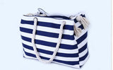 Stripe Shoulder Handbag Rough Striped Beach Bag