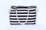 Stripe Shoulder Handbag Rough Striped Beach Bag