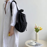 Spring Casual Nylon Bucket Bag Drawstring Shoulder Bag