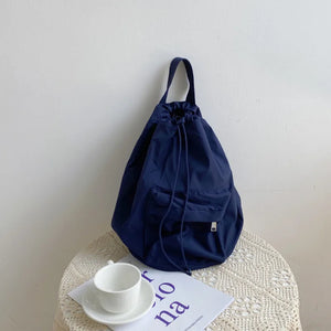 Spring Casual Nylon Bucket Bag Drawstring Shoulder Bag