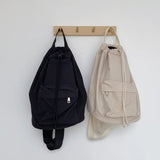 Spring Casual Nylon Bucket Bag Drawstring Shoulder Bag