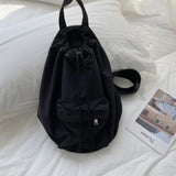 Spring Casual Nylon Bucket Bag Drawstring Shoulder Bag
