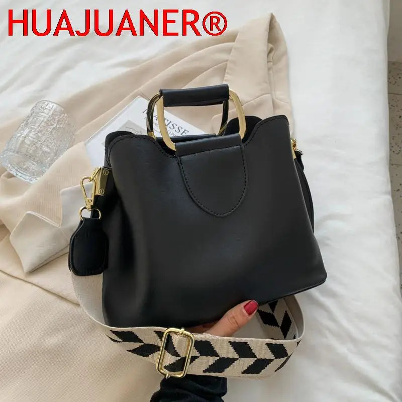 Spring Women's PU Leather Crossbody Bag Short Handle Handbag