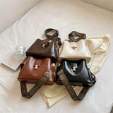 Spring Women's PU Leather Small Crossbody Shoulder Bag with Wide Strap