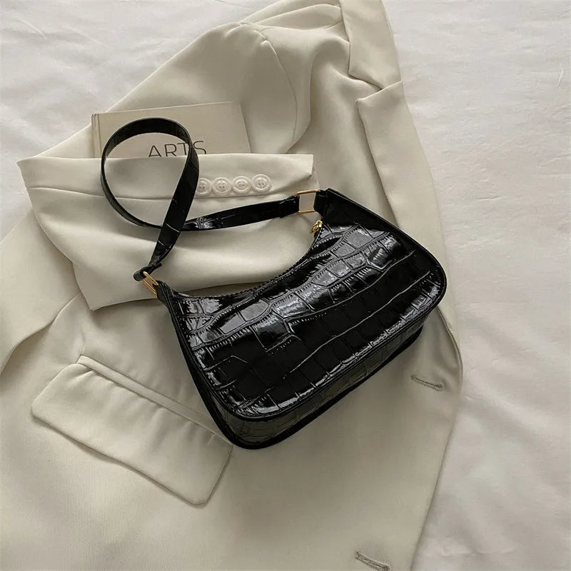 Crocodile Pattern Shoulder Bag Underarm Cross-body Bag