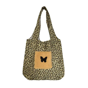 Spring Leopard Butterfly Shoulder Bag Large Capacity Ladies Tote