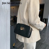 Spring Chain Strap Shoulder Bag Clutch Handbag with Metal Buckle