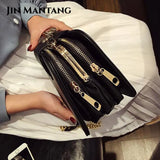 Spring Chain Strap Shoulder Bag Clutch Handbag with Metal Buckle