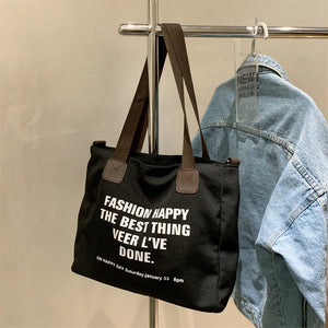 Spring Women's Canvas Shoulder Bag Large Capacity Messenger Handbag