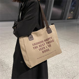 Spring Women's Canvas Shoulder Bag Large Capacity Messenger Handbag