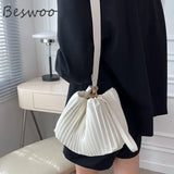 Spring Bags Summer Folds Bucket Bags for Women Shoulder Crossbody Bag
