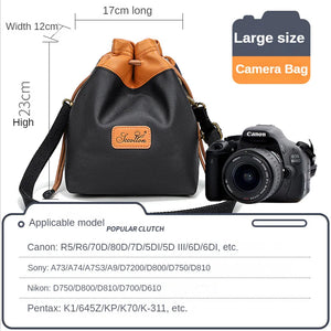 Waterproof SLR Camera Storage Bag with Drawstring Closure