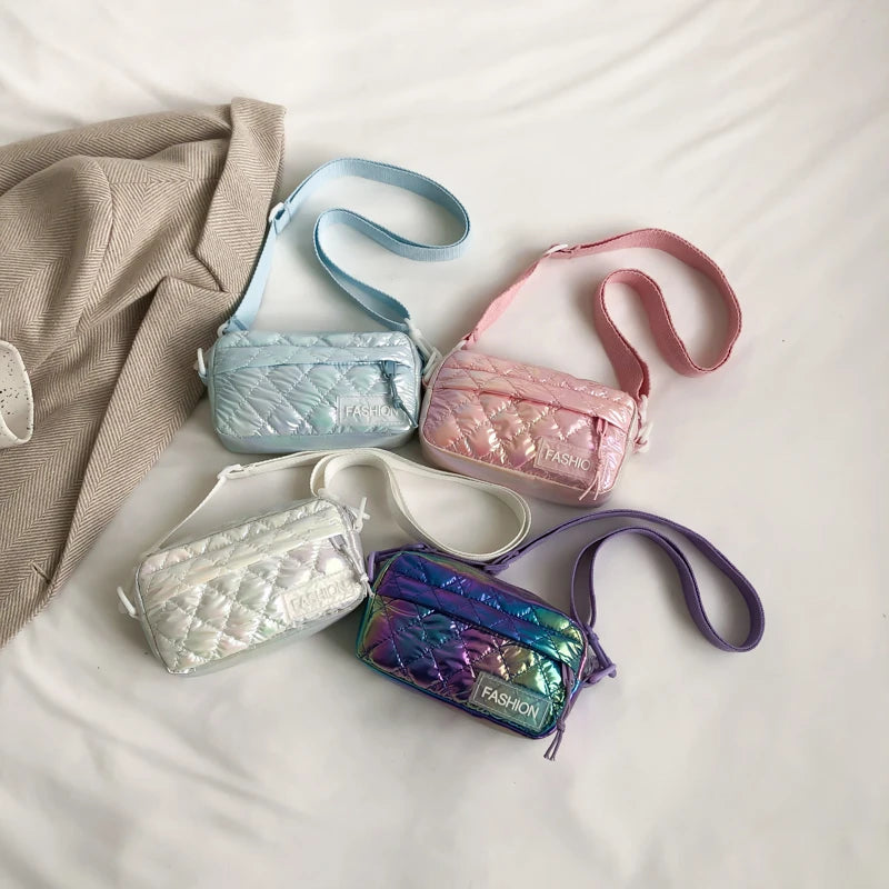 Spring Women's Nylon Shoulder Bag Colorful Soft Square Messenger Bag