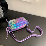 Spring Women's Nylon Shoulder Bag Colorful Soft Square Messenger Bag