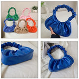 Spring Solid Cloud Pleated Handlebags For Women