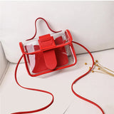 Women's Transparent Sling Bag PVC Shoulder Messenger Sweet Lady Bag
