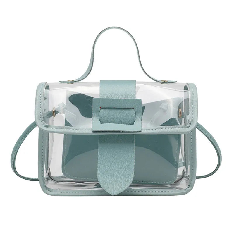 Women's Transparent Sling Bag PVC Shoulder Messenger Sweet Lady Bag