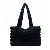 Spring Tote Bag Pleated Women Puff Bag Lightweight Large Capacity Shoulder Bag