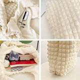 Spring Tote Bag Pleated Women Puff Bag Lightweight Large Capacity Shoulder Bag