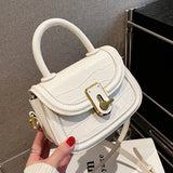 Spring Vintage Stone Leather Shoulder Crossbody Bag