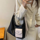 Women PU Shoulder Bag Casual Handbag Tote Bag With Pocket
