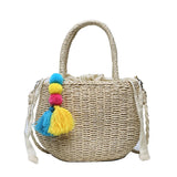 Rattan Square Tote Bag Crossbody Boho Basket